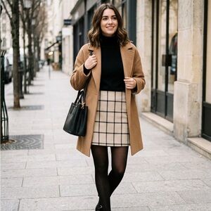 NWOT J.Jill Windowpane Plaid Mini Skirt - Size Medium Petite